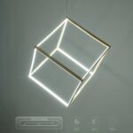 kelvo® KIBOO KLV-101-0262 Κρεμαστό Φωτιστικό Οροφής LED 36W 3600lm 360° AC 220-240V IP20 Ρυθμιζόμενο Λευκό CCT με Χειριστήριο από 2700K έως 6000K Dimmable – Lumileds SMD Chip – Χρυσό Πλατίνα – Μ40 x Π40 x Υ40cm – 3 Χρόνια Εγγύηση