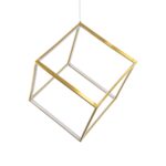 kelvo® KIBOO KLV-101-0262 Κρεμαστό Φωτιστικό Οροφής LED 36W 3600lm 360° AC 220-240V IP20 Ρυθμιζόμενο Λευκό CCT με Χειριστήριο από 2700K έως 6000K Dimmable – Lumileds SMD Chip – Χρυσό Πλατίνα – Μ40 x Π40 x Υ40cm – 3 Χρόνια Εγγύηση