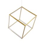 kelvo® KIBOO KLV-101-0262 Κρεμαστό Φωτιστικό Οροφής LED 36W 3600lm 360° AC 220-240V IP20 Ρυθμιζόμενο Λευκό CCT με Χειριστήριο από 2700K έως 6000K Dimmable – Lumileds SMD Chip – Χρυσό Πλατίνα – Μ40 x Π40 x Υ40cm – 3 Χρόνια Εγγύηση