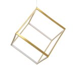 kelvo® KIBOO KLV-101-0262 Κρεμαστό Φωτιστικό Οροφής LED 36W 3600lm 360° AC 220-240V IP20 Ρυθμιζόμενο Λευκό CCT με Χειριστήριο από 2700K έως 6000K Dimmable – Lumileds SMD Chip – Χρυσό Πλατίνα – Μ40 x Π40 x Υ40cm – 3 Χρόνια Εγγύηση