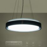 kelvo® BARCHETTA KLV-101-0265 Κρεμαστό Φωτιστικό Οροφής LED 72W 7200lm 120° AC 220-240V IP20 Ρυθμιζόμενο Λευκό CCT με Χειριστήριο από 2700K έως 6000K Dimmable – Lumileds SMD Chip – Μαύρο Ματ – Μ48 x Π48 x Υ8.2cm – 3 Χρόνια Εγγύηση