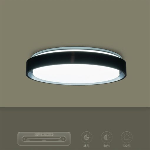 kelvo® BARCHETTA KLV-101-0265-V2 Φωτιστικό Οροφής LED 72W 7200lm 120° AC 220-240V IP20 Ρυθμιζόμενο Λευκό CCT με Χειριστήριο από 2700K έως 6000K Dimmable – Lumileds SMD Chip – Μαύρο Ματ – Μ48 x Π48 x Υ8.2cm – 3 Χρόνια Εγγύηση