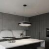kelvo® BARCHETTA KLV-101-0266 Κρεμαστό Φωτιστικό Οροφής LED 72W 7200lm 120° AC 220-240V IP20 Ρυθμιζόμενο Λευκό CCT με Χειριστήριο από 2700K έως 6000K Dimmable – Lumileds SMD Chip – Μαύρο & Σαμπανιζέ Χρυσό Ματ – Μ48 x Π48 x Υ8.2cm – 3 Χρόνια Εγγύηση