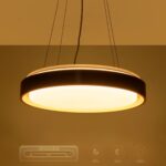 kelvo® BARCHETTA KLV-101-0266 Κρεμαστό Φωτιστικό Οροφής LED 72W 7200lm 120° AC 220-240V IP20 Ρυθμιζόμενο Λευκό CCT με Χειριστήριο από 2700K έως 6000K Dimmable – Lumileds SMD Chip – Μαύρο & Σαμπανιζέ Χρυσό Ματ – Μ48 x Π48 x Υ8.2cm – 3 Χρόνια Εγγύηση