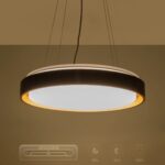 kelvo® BARCHETTA KLV-101-0266 Κρεμαστό Φωτιστικό Οροφής LED 72W 7200lm 120° AC 220-240V IP20 Ρυθμιζόμενο Λευκό CCT με Χειριστήριο από 2700K έως 6000K Dimmable – Lumileds SMD Chip – Μαύρο & Σαμπανιζέ Χρυσό Ματ – Μ48 x Π48 x Υ8.2cm – 3 Χρόνια Εγγύηση