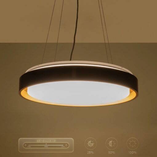 kelvo® BARCHETTA KLV-101-0266 Κρεμαστό Φωτιστικό Οροφής LED 72W 7200lm 120° AC 220-240V IP20 Ρυθμιζόμενο Λευκό CCT με Χειριστήριο από 2700K έως 6000K Dimmable – Lumileds SMD Chip – Μαύρο & Σαμπανιζέ Χρυσό Ματ – Μ48 x Π48 x Υ8.2cm – 3 Χρόνια Εγγύηση