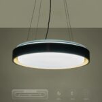 kelvo® BARCHETTA KLV-101-0266 Κρεμαστό Φωτιστικό Οροφής LED 72W 7200lm 120° AC 220-240V IP20 Ρυθμιζόμενο Λευκό CCT με Χειριστήριο από 2700K έως 6000K Dimmable – Lumileds SMD Chip – Μαύρο & Σαμπανιζέ Χρυσό Ματ – Μ48 x Π48 x Υ8.2cm – 3 Χρόνια Εγγύηση