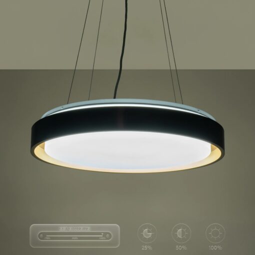 kelvo® BARCHETTA KLV-101-0266 Κρεμαστό Φωτιστικό Οροφής LED 72W 7200lm 120° AC 220-240V IP20 Ρυθμιζόμενο Λευκό CCT με Χειριστήριο από 2700K έως 6000K Dimmable – Lumileds SMD Chip – Μαύρο & Σαμπανιζέ Χρυσό Ματ – Μ48 x Π48 x Υ8.2cm – 3 Χρόνια Εγγύηση