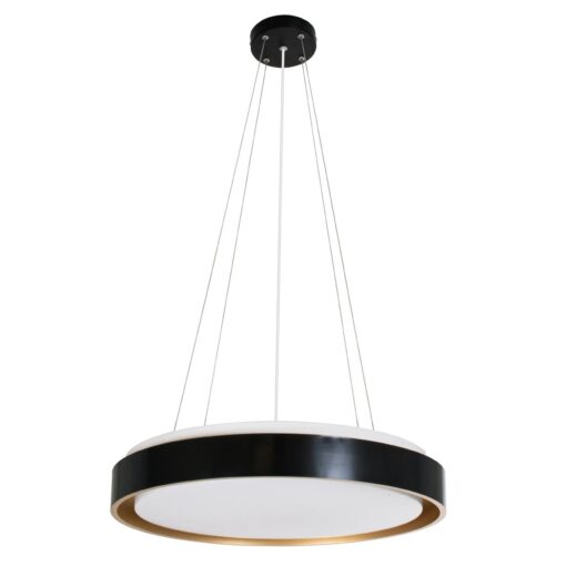 kelvo® BARCHETTA KLV-101-0266 Κρεμαστό Φωτιστικό Οροφής LED 72W 7200lm 120° AC 220-240V IP20 Ρυθμιζόμενο Λευκό CCT με Χειριστήριο από 2700K έως 6000K Dimmable – Lumileds SMD Chip – Μαύρο & Σαμπανιζέ Χρυσό Ματ – Μ48 x Π48 x Υ8.2cm – 3 Χρόνια Εγγύηση
