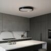kelvo® BARCHETTA KLV-101-0266-V2 Φωτιστικό Οροφής LED 72W 7200lm 120° AC 220-240V IP20 Ρυθμιζόμενο Λευκό CCT με Χειριστήριο από 2700K έως 6000K Dimmable – Lumileds SMD Chip – Μαύρο & Σαμπανιζέ Χρυσό Ματ – Μ48 x Π48 x Υ8.2cm – 3 Χρόνια Εγγύηση