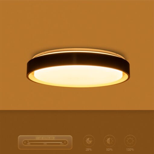 kelvo® BARCHETTA KLV-101-0266-V2 Φωτιστικό Οροφής LED 72W 7200lm 120° AC 220-240V IP20 Ρυθμιζόμενο Λευκό CCT με Χειριστήριο από 2700K έως 6000K Dimmable – Lumileds SMD Chip – Μαύρο & Σαμπανιζέ Χρυσό Ματ – Μ48 x Π48 x Υ8.2cm – 3 Χρόνια Εγγύηση