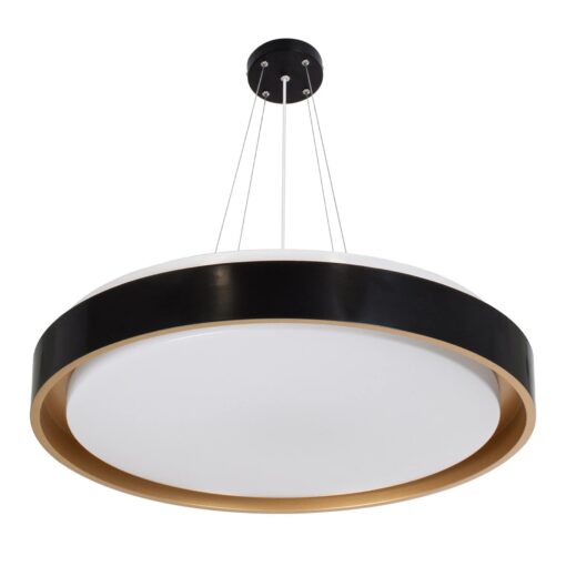 kelvo® BARCHETTA KLV-101-0266-V2 Φωτιστικό Οροφής LED 72W 7200lm 120° AC 220-240V IP20 Ρυθμιζόμενο Λευκό CCT με Χειριστήριο από 2700K έως 6000K Dimmable – Lumileds SMD Chip – Μαύρο & Σαμπανιζέ Χρυσό Ματ – Μ48 x Π48 x Υ8.2cm – 3 Χρόνια Εγγύηση