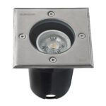 kelvo® KERIA KLV-101-0276 Χωνευτό Φωτιστικό Σποτ Δαπέδου για Λάμπα MR16 με Ντουί GU10 AC 220-240V Αδιάβροχο IP68 IK09 – Ανοξείδωτο Ατσάλι SS316 – Μ11 x Π11 x Υ11.5cm / Q10.4cm