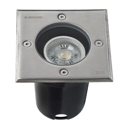 kelvo® KERIA KLV-101-0276 Χωνευτό Φωτιστικό Σποτ Δαπέδου για Λάμπα MR16 με Ντουί GU10 AC 220-240V Αδιάβροχο IP68 IK09 – Ανοξείδωτο Ατσάλι SS316 – Μ11 x Π11 x Υ11.5cm / Q10.4cm