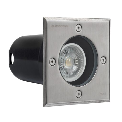 kelvo® KERIA KLV-101-0276 Χωνευτό Φωτιστικό Σποτ Δαπέδου για Λάμπα MR16 με Ντουί GU10 AC 220-240V Αδιάβροχο IP68 IK09 – Ανοξείδωτο Ατσάλι SS316 – Μ11 x Π11 x Υ11.5cm / Q10.4cm