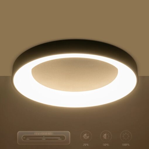 kelvo® SALEM KLV-101-0277 Φωτιστικό Οροφής LED 75W 7500lm 120° AC 220-240V IP20 Ρυθμιζόμενο Λευκό CCT με Χειριστήριο από 2700K έως 6000K Dimmable – Lumileds SMD Chip – Μαύρο Ματ – Μ45 x Π45 x Υ9.5cm – 3 Χρόνια Εγγύηση