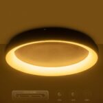kelvo® SALEM KLV-101-0280 Φωτιστικό Οροφής LED 75W 7500lm 120° AC 220-240V IP20 Ρυθμιζόμενο Λευκό CCT με Χειριστήριο από 2700K έως 6000K Dimmable – Lumileds SMD Chip – Καφέ Ματ – Μ45 x Π45 x Υ9.5cm – 3 Χρόνια Εγγύηση