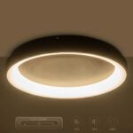 kelvo® SALEM KLV-101-0280 Φωτιστικό Οροφής LED 75W 7500lm 120° AC 220-240V IP20 Ρυθμιζόμενο Λευκό CCT με Χειριστήριο από 2700K έως 6000K Dimmable – Lumileds SMD Chip – Καφέ Ματ – Μ45 x Π45 x Υ9.5cm – 3 Χρόνια Εγγύηση