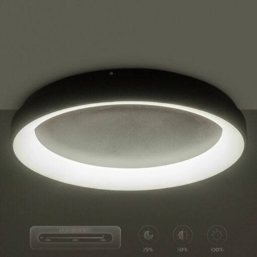 kelvo® SALEM KLV-101-0280 Φωτιστικό Οροφής LED 75W 7500lm 120° AC 220-240V IP20 Ρυθμιζόμενο Λευκό CCT με Χειριστήριο από 2700K έως 6000K Dimmable – Lumileds SMD Chip – Καφέ Ματ – Μ45 x Π45 x Υ9.5cm – 3 Χρόνια Εγγύηση
