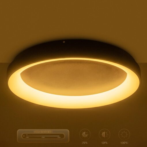 kelvo® SALEM KLV-101-0284 Φωτιστικό Οροφής LED 105W 10500lm 120° AC 220-240V IP20 Ρυθμιζόμενο Λευκό CCT με Χειριστήριο από 2700K έως 6000K Dimmable – Lumileds SMD Chip – Καφέ Ματ – Μ60 x Π60 x Υ9.5cm – 3 Χρόνια Εγγύηση