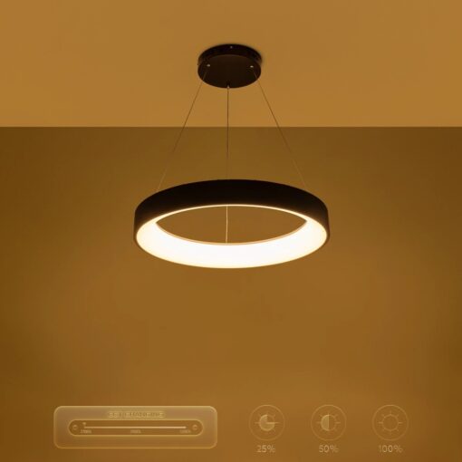 kelvo® SALEM KLV-101-0289 Κρεμαστό Φωτιστικό Οροφής LED 105W 10500lm 120° AC 220-240V IP20 Ρυθμιζόμενο Λευκό CCT με Χειριστήριο από 2700K έως 6000K Dimmable – Lumileds SMD Chip – Μαύρο Ματ – Μ60 x Π60 x Υ6cm – 3 Χρόνια Εγγύηση