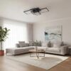 kelvo® QUADRA KLV-101-0293 Φωτιστικό Οροφής LED 100W 10000lm 120° AC 220-240V IP20 Ρυθμιζόμενο Λευκό CCT με Χειριστήριο από 2700K έως 6000K Dimmable – Lumileds SMD Chip – Μαύρο Ματ – Μ85 x Π45 x Υ9cm – 3 Χρόνια Εγγύηση