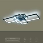 kelvo® QUADRA KLV-101-0293 Φωτιστικό Οροφής LED 100W 10000lm 120° AC 220-240V IP20 Ρυθμιζόμενο Λευκό CCT με Χειριστήριο από 2700K έως 6000K Dimmable – Lumileds SMD Chip – Μαύρο Ματ – Μ85 x Π45 x Υ9cm – 3 Χρόνια Εγγύηση