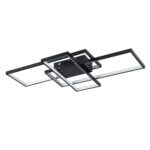 kelvo® QUADRA KLV-101-0293 Φωτιστικό Οροφής LED 100W 10000lm 120° AC 220-240V IP20 Ρυθμιζόμενο Λευκό CCT με Χειριστήριο από 2700K έως 6000K Dimmable – Lumileds SMD Chip – Μαύρο Ματ – Μ85 x Π45 x Υ9cm – 3 Χρόνια Εγγύηση