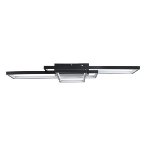 kelvo® QUADRA KLV-101-0293 Φωτιστικό Οροφής LED 100W 10000lm 120° AC 220-240V IP20 Ρυθμιζόμενο Λευκό CCT με Χειριστήριο από 2700K έως 6000K Dimmable – Lumileds SMD Chip – Μαύρο Ματ – Μ85 x Π45 x Υ9cm – 3 Χρόνια Εγγύηση