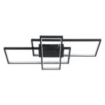 kelvo® QUADRA KLV-101-0293 Φωτιστικό Οροφής LED 100W 10000lm 120° AC 220-240V IP20 Ρυθμιζόμενο Λευκό CCT με Χειριστήριο από 2700K έως 6000K Dimmable – Lumileds SMD Chip – Μαύρο Ματ – Μ85 x Π45 x Υ9cm – 3 Χρόνια Εγγύηση