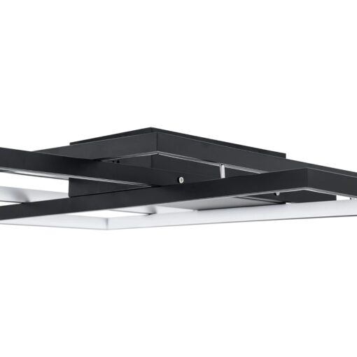 kelvo® QUADRA KLV-101-0293 Φωτιστικό Οροφής LED 100W 10000lm 120° AC 220-240V IP20 Ρυθμιζόμενο Λευκό CCT με Χειριστήριο από 2700K έως 6000K Dimmable – Lumileds SMD Chip – Μαύρο Ματ – Μ85 x Π45 x Υ9cm – 3 Χρόνια Εγγύηση