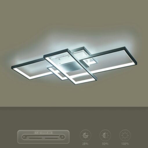 kelvo® QUADRA KLV-101-0294 Φωτιστικό Οροφής LED 100W 10000lm 120° AC 220-240V IP20 Ρυθμιζόμενο Λευκό CCT με Χειριστήριο από 2700K έως 6000K Dimmable – Lumileds SMD Chip – Λευκό Ματ – Μ85 x Π45 x Υ9cm – 3 Χρόνια Εγγύηση
