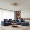 kelvo® QUADRA KLV-101-0295 Φωτιστικό Οροφής LED 100W 10000lm 120° AC 220-240V IP20 Ρυθμιζόμενο Λευκό CCT με Χειριστήριο από 2700K έως 6000K Dimmable – Lumileds SMD Chip – Σαμπανιζέ Χρυσό Ματ – Μ85 x Π45 x Υ9cm – 3 Χρόνια Εγγύηση