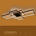 kelvo® QUADRA KLV-101-0296 Φωτιστικό Οροφής LED 120W 12000lm 120° AC 220-240V IP20 Ρυθμιζόμενο Λευκό CCT με Χειριστήριο από 2700K έως 6000K Dimmable – Lumileds SMD Chip – Μαύρο Ματ – Μ105 x Π60 x Υ9cm – 3 Χρόνια Εγγύηση