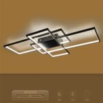 kelvo® QUADRA KLV-101-0296 Φωτιστικό Οροφής LED 120W 12000lm 120° AC 220-240V IP20 Ρυθμιζόμενο Λευκό CCT με Χειριστήριο από 2700K έως 6000K Dimmable – Lumileds SMD Chip – Μαύρο Ματ – Μ105 x Π60 x Υ9cm – 3 Χρόνια Εγγύηση
