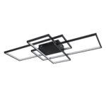 kelvo® QUADRA KLV-101-0296 Φωτιστικό Οροφής LED 120W 12000lm 120° AC 220-240V IP20 Ρυθμιζόμενο Λευκό CCT με Χειριστήριο από 2700K έως 6000K Dimmable – Lumileds SMD Chip – Μαύρο Ματ – Μ105 x Π60 x Υ9cm – 3 Χρόνια Εγγύηση
