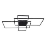 kelvo® QUADRA KLV-101-0296 Φωτιστικό Οροφής LED 120W 12000lm 120° AC 220-240V IP20 Ρυθμιζόμενο Λευκό CCT με Χειριστήριο από 2700K έως 6000K Dimmable – Lumileds SMD Chip – Μαύρο Ματ – Μ105 x Π60 x Υ9cm – 3 Χρόνια Εγγύηση