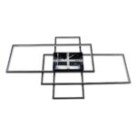 kelvo® QUADRA KLV-101-0296 Φωτιστικό Οροφής LED 120W 12000lm 120° AC 220-240V IP20 Ρυθμιζόμενο Λευκό CCT με Χειριστήριο από 2700K έως 6000K Dimmable – Lumileds SMD Chip – Μαύρο Ματ – Μ105 x Π60 x Υ9cm – 3 Χρόνια Εγγύηση