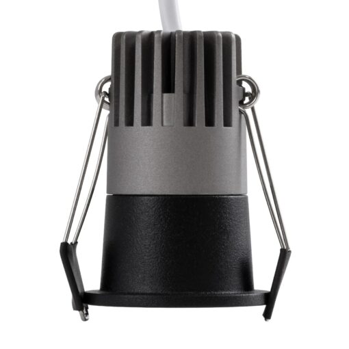 kelvo® DOT KLV-101-0299 Χωνευτό Φωτιστικό Downlight Σποτ LED 5W 625lm 38° AC 220-240V IP20 Θερμό Λευκό 2700K – Bridgelux COB Chip & TÜV SÜD Driver – Μαύρο Ματ – Μ4 x Π4 x Υ5.9cm / Q3.5cm – 5 Χρόνια Εγγύηση