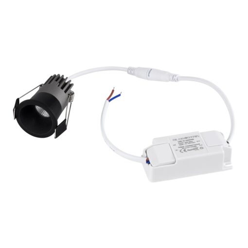 kelvo® DOT KLV-101-0299 Χωνευτό Φωτιστικό Downlight Σποτ LED 5W 625lm 38° AC 220-240V IP20 Θερμό Λευκό 2700K – Bridgelux COB Chip & TÜV SÜD Driver – Μαύρο Ματ – Μ4 x Π4 x Υ5.9cm / Q3.5cm – 5 Χρόνια Εγγύηση