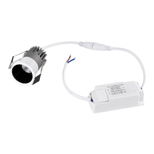 kelvo® DOT KLV-101-0303 Χωνευτό Φωτιστικό Downlight Σποτ LED 5W 650lm 38° AC 220-240V IP20 Φυσικό Λευκό 4500K – Bridgelux COB Chip & TÜV SÜD Driver – Λευκό & Μαύρο Ματ – Μ4 x Π4 x Υ5.9cm / Q3.5cm – 5 Χρόνια Εγγύηση
