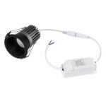 kelvo® DOT KLV-101-0308 Χωνευτό Φωτιστικό Downlight Σποτ LED 7W 910lm 38° AC 220-240V IP20 Φυσικό Λευκό 4500K – Bridgelux COB Chip & TÜV SÜD Driver – Μαύρο Ματ – Μ6 x Π6 x Υ7.8cm / Q5cm – 5 Χρόνια Εγγύηση