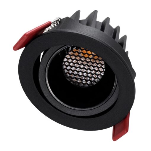 kelvo® LEO KLV-101-0311 Χωνευτό Κινούμενο Φωτιστικό Downlight Σποτ με Honeycomb Anti-Glare Reflector LED 10W 1250lm 38° AC 220-240V IP20 Θερμό Λευκό 2700K – Bridgelux COB Chip & TÜV SÜD Driver – Μαύρο Ματ – Μ8.5 x Π8.5 x Υ6.6cm / Q7.5cm – 5 Χρόνια Εγγύηση