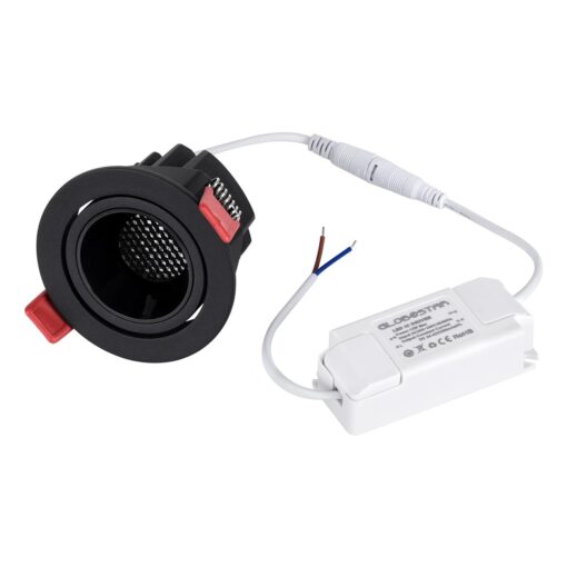kelvo® LEO KLV-101-0311 Χωνευτό Κινούμενο Φωτιστικό Downlight Σποτ με Honeycomb Anti-Glare Reflector LED 10W 1250lm 38° AC 220-240V IP20 Θερμό Λευκό 2700K – Bridgelux COB Chip & TÜV SÜD Driver – Μαύρο Ματ – Μ8.5 x Π8.5 x Υ6.6cm / Q7.5cm – 5 Χρόνια Εγγύηση