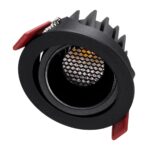 kelvo® LEO KLV-101-0314 Χωνευτό Κινούμενο Φωτιστικό Downlight Σποτ με Honeycomb Anti-Glare Reflector LED 10W 1300lm 38° AC 220-240V IP20 Φυσικό Λευκό 4500K – Bridgelux COB Chip & TÜV SÜD Driver – Μαύρο Ματ – Μ8.5 x Π8.5 x Υ6.6cm / Q7.5cm – 5 Χρόνια Εγγύηση