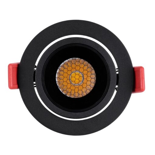 kelvo® LEO KLV-101-0314 Χωνευτό Κινούμενο Φωτιστικό Downlight Σποτ με Honeycomb Anti-Glare Reflector LED 10W 1300lm 38° AC 220-240V IP20 Φυσικό Λευκό 4500K – Bridgelux COB Chip & TÜV SÜD Driver – Μαύρο Ματ – Μ8.5 x Π8.5 x Υ6.6cm / Q7.5cm – 5 Χρόνια Εγγύηση