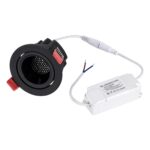 kelvo® LEO KLV-101-0314 Χωνευτό Κινούμενο Φωτιστικό Downlight Σποτ με Honeycomb Anti-Glare Reflector LED 10W 1300lm 38° AC 220-240V IP20 Φυσικό Λευκό 4500K – Bridgelux COB Chip & TÜV SÜD Driver – Μαύρο Ματ – Μ8.5 x Π8.5 x Υ6.6cm / Q7.5cm – 5 Χρόνια Εγγύηση