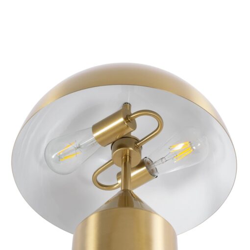 kelvo® URANUS KLV-101-0372 Επιτραπέζιο Φωτιστικό Πορτατίφ για 2 Λάμπες με Ντουί E27 AC 220-240V IP20 – Χρυσό Πλατίνα – Μ35 x Π35 x Υ54cm