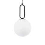 kelvo® BELLISSIMO KLV-101-0373 Κρεμαστό Φωτιστικό Οροφής για Λάμπα με Ντουί E27 AC 220-240V IP20 – Μαύρο Ματ & Λευκό – Μ20 x Π20 x Υ42cm
