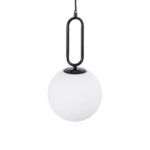 kelvo® BELLISSIMO KLV-101-0373 Κρεμαστό Φωτιστικό Οροφής για Λάμπα με Ντουί E27 AC 220-240V IP20 – Μαύρο Ματ & Λευκό – Μ20 x Π20 x Υ42cm